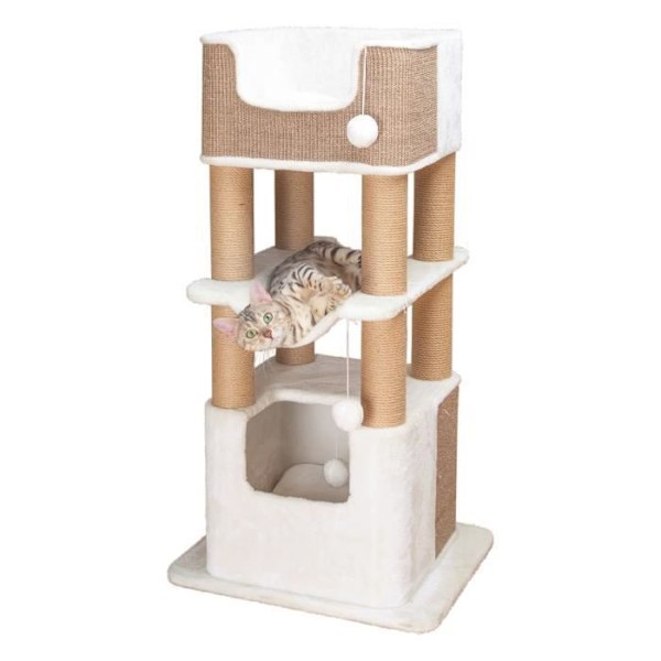 TRIXIE Lucano Cat Tree 110cm - Vit och Taupe