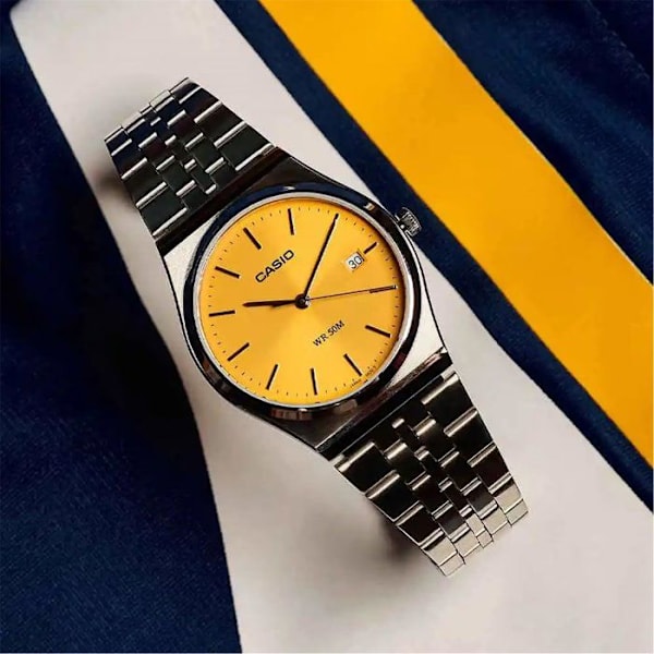 Klocka - CASIO - MTP-B145D - Herr - Ljusguld - Kvarts - Analog