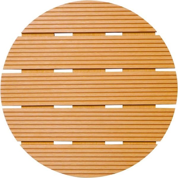 Krukställ med hjul - NATURE - WPC - H8,6 x Ø38 cm - 4 hjul - Trä