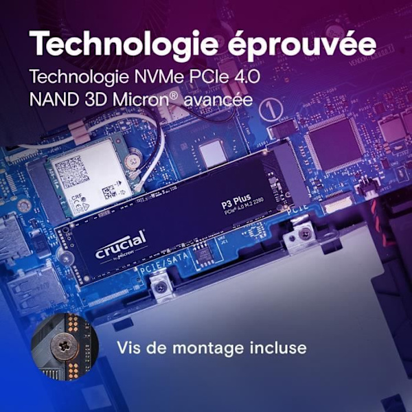 Avgörande SSD -hårddisk P3 plus 2 till PCIe 4.0 NVME M.2 2280