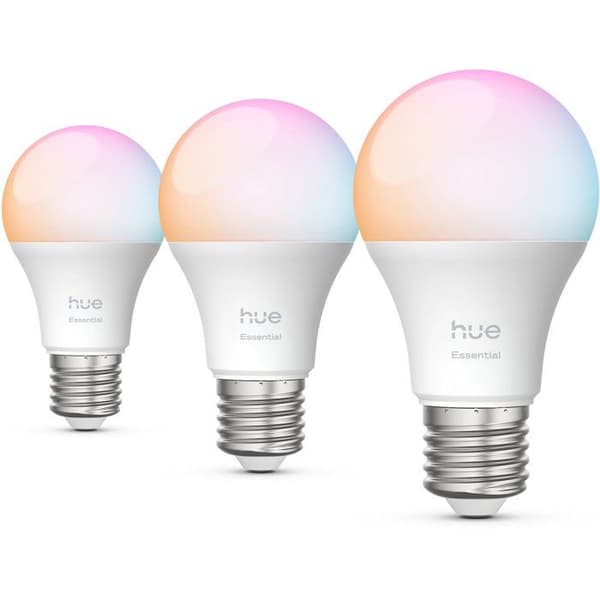 3-pack Philips Hue Essential-lampor - E27 - A60 - Vitt och färgat ljus - 8W