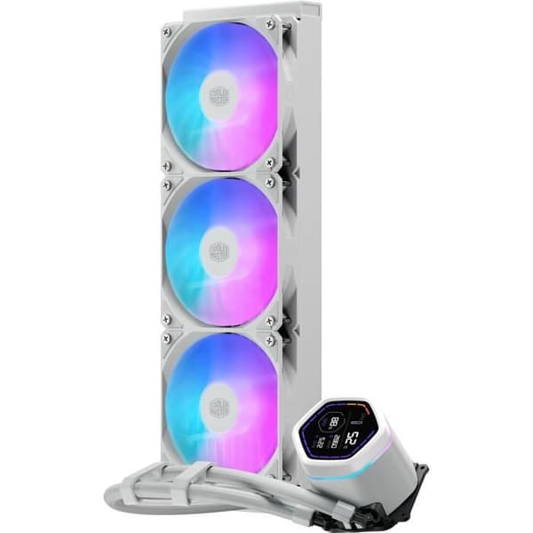 COOLER MASTER - MasterLiquid Core Nex Digital 360 Vit ARGB - MLX-D36M-A18PW-RD - Vattenkylning - Fläkt Ø 120 mm