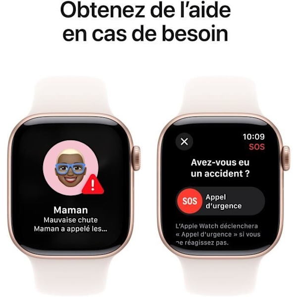 Apple Watch Series 10 GPS - 42 mm - roséguld aluminiumfodral - Light Blush Sport Band - S/M