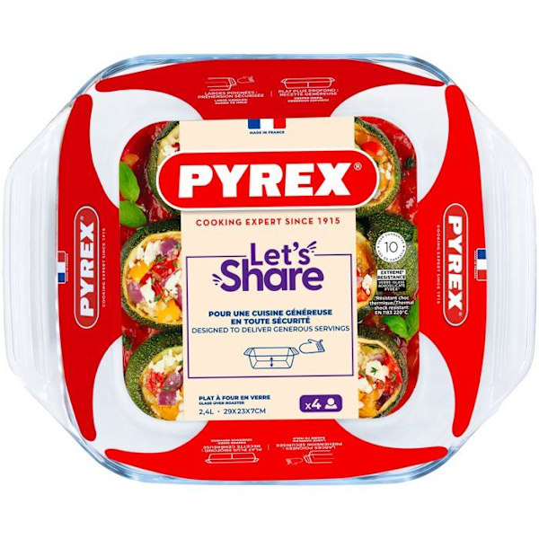 Fyrkantig ugnsform - PYREX - Let's Share - 29 x 23 cm - Glas