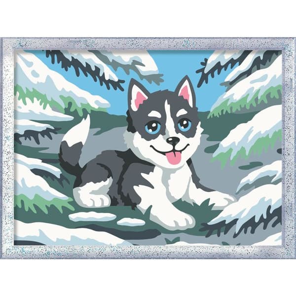 Ravensburger  CreArt Kids 18x24cm  Måla efter siffror  Snö Huski  Måla efter siffror-kit  Från 7 år  12023226