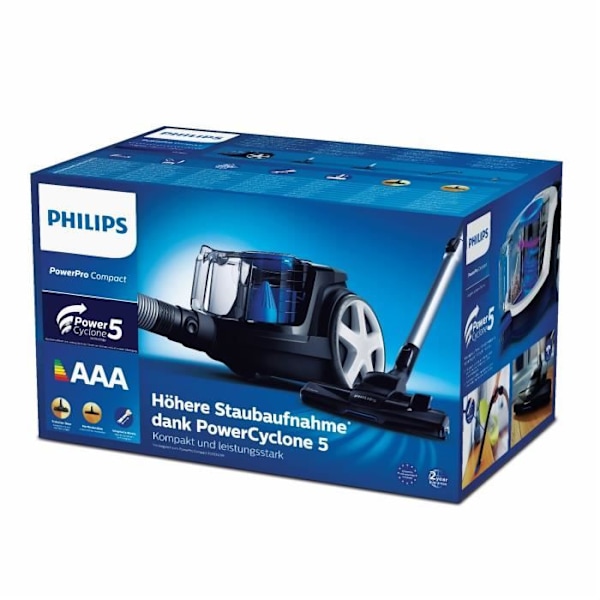 Dammsugare påslös släde - PHILIPS FC9331/09 - 900 W - 1,5 L - Intensiv svart och blå