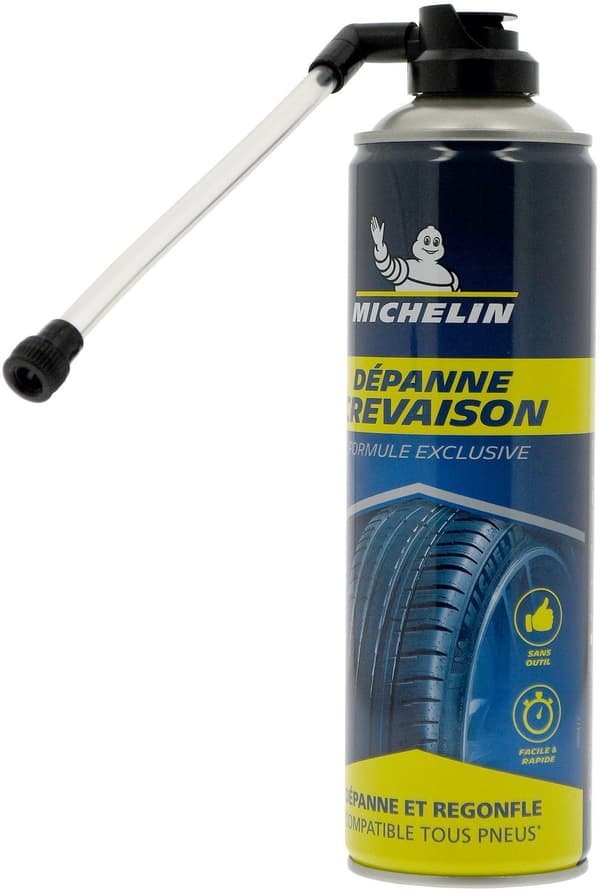 Punkteringsreparation - MICHELIN - Reparerar och pumpar upp utan demontering - 500ml