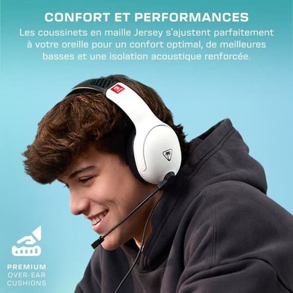 Trådbundet spelheadset - TURTLE BEACH - Nintendo Switch - Airlite Fit - Svart och vit