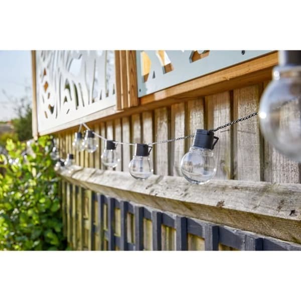 SMART GARDEN Globulb 40 LED varmvit solcellsljusslinga, 13,7 m, solpanel, IP44
