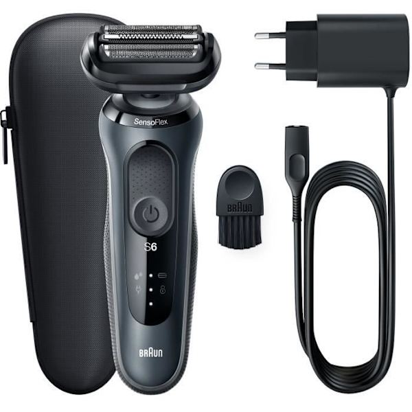 Rakapparat - BRAUN - Serie 6 61-N1000s - 50 min batteritid - Elegant svart - SensoFlex
