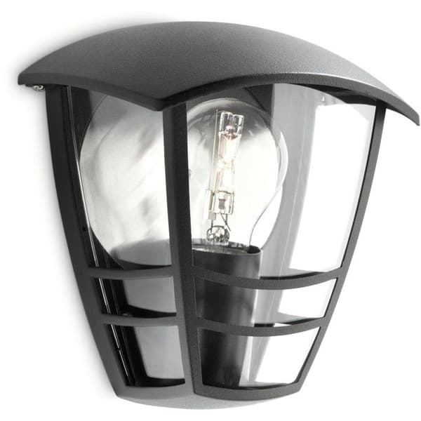 Utomhusvägglampa - PHILIPS - Creek - Svart - IP44 - E27