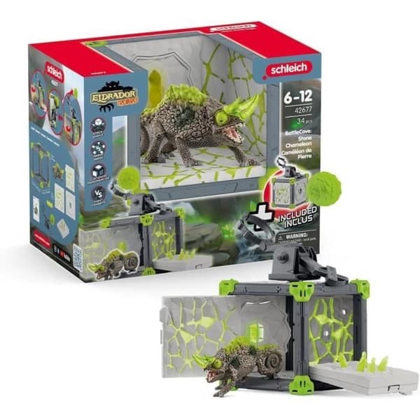 BattleCave Stone Chameleon, Arena Extension, SCHLEICH 42677 Eldrador Creatures, åldrarna 7 och uppåt