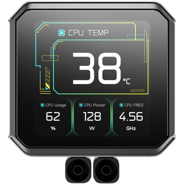 DEEPCOOL Spartacus 360 - Vattenkylning - 15 W - 360 mm AIO - 3.4 IPS-skärm - 6:e generationens pump - Svart