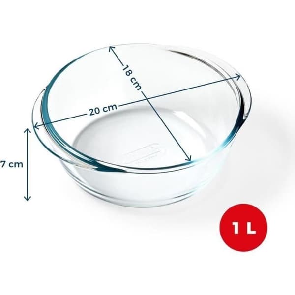 Airfryer-form - PYREX - 1450140 - Rund - Borosilikatglas - 20 cm