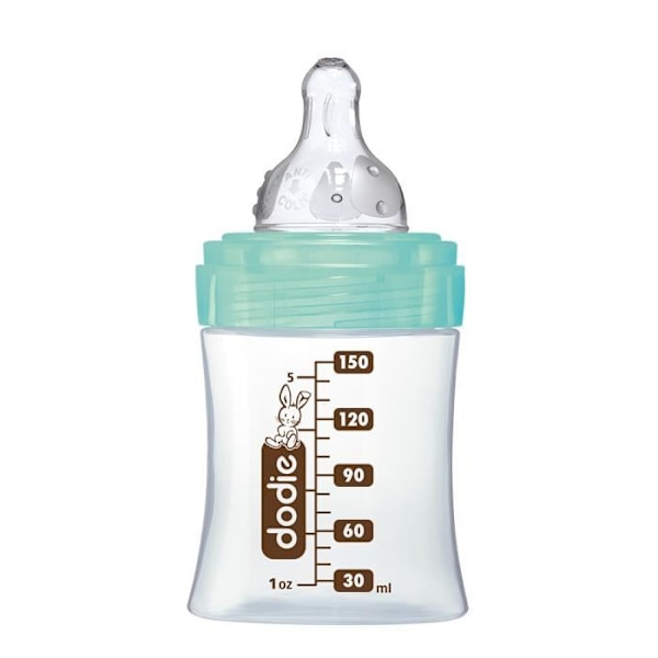 Dodie - Initieringsflaska + glas 150 ml Bird Green