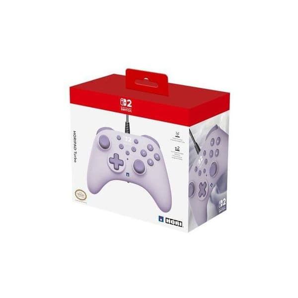 Gamepad - Nintendo Switch och Switch 2 - Trådbunden - Lavendel - Horipad Turbo - Programmerbara bakåtknappar - Hori