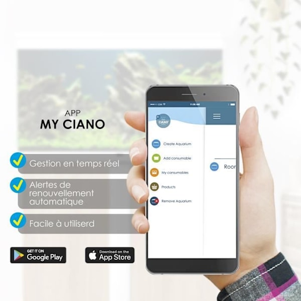 CIANO CLA60 LED-remsa 8W + transformator för aqua 60 och aqua 80 CIANO