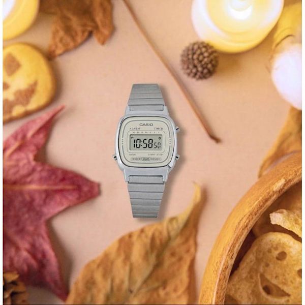 Klocka - CASIO - LA670WEA - Unisex - Grå - Kvarts - Digital