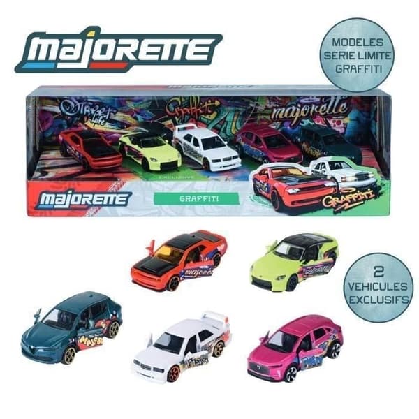 MAJORETTE - Majo SL Graffiti 5-pack presentförpackning - från 3 år