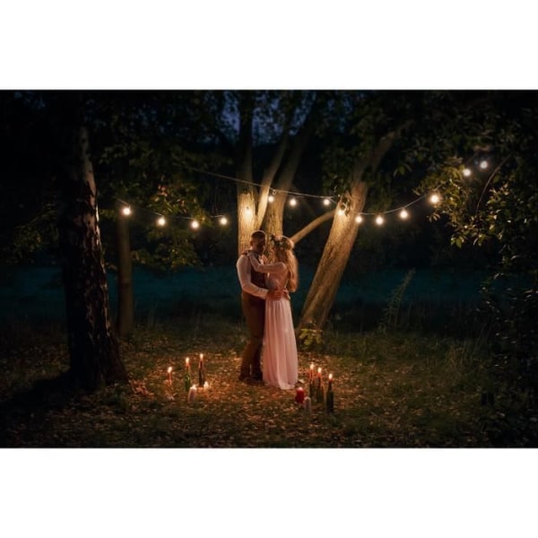 LINK ME LIGHT Anslutbar ljuskrans - 10 glödlampor - E27-uttag - varmvit LED - 5m