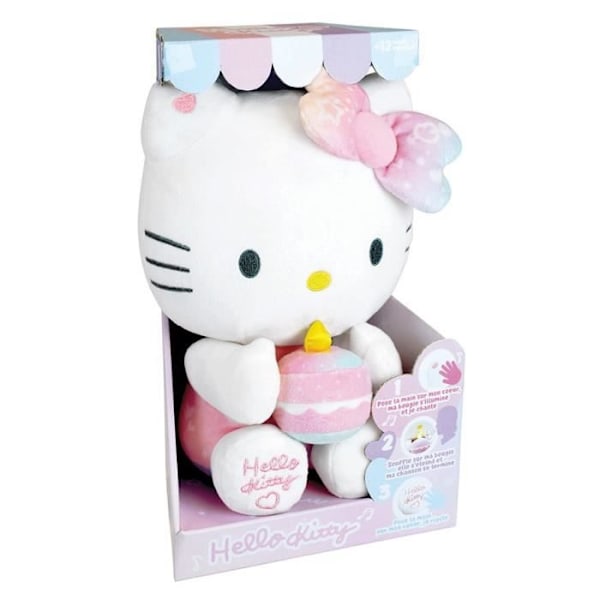 Hello Kitty Interactive Plush Birthday +/- 26 cm - JEMINI - Interaktiv musik, ljus och skratt.