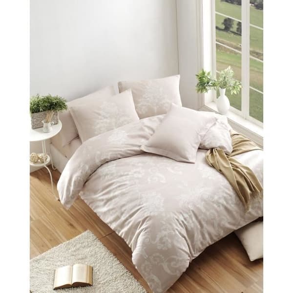 Bäddset - 1 påslakan 220 x 240 cm + 2 örngott 60 x 60 cm - 65% bomull, 35% polyester - Mink