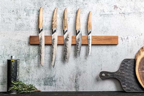 Santokukniv - SMIDD - KATAI - VG10 stål - Root Wood-handtag - Längd 14 cm