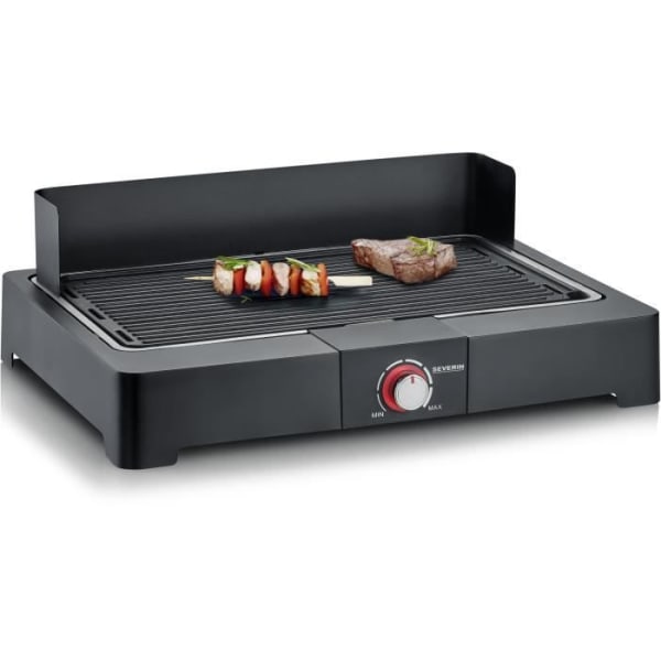 Severin - PG8567 - Elektrisk bordgrill, 2 200 W, gjuten aluminium gjutjärn, rök och luktvattenbehållare, NOI