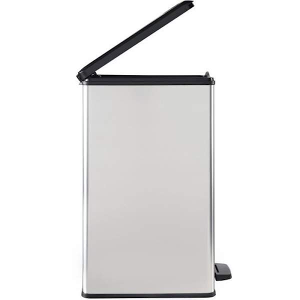 Smal papperskorg - SLIM BIN - CURVER - 40L - Platsbesparande - 40 x 25 x 61 cm - Metallic grå