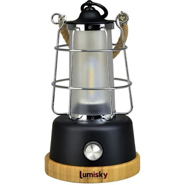 Trådlös lykta - LUMISKY - WILDY - H23 cm - Rephandtag - Varmvit och dimbar LED