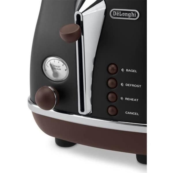 De'Longhi CTOV2103.BK Brödrost - 900W - 2 springor - Mattsvart/Choklad