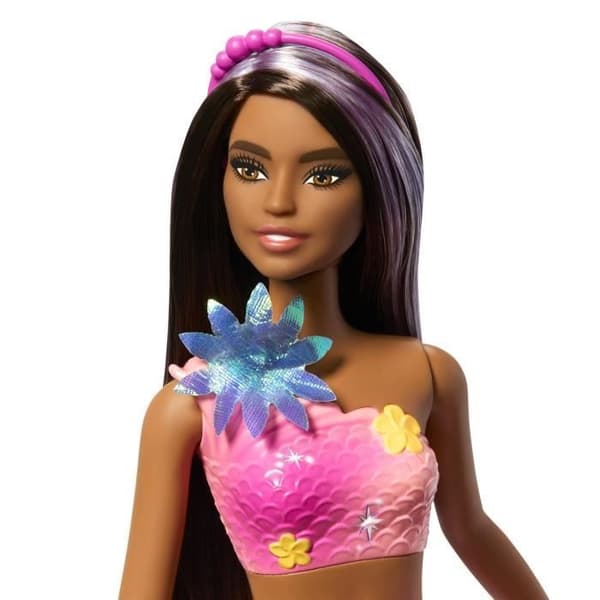 Barbie - Magisk Blommig Sjöjungfru - Docka med långt brunt hår - Barbie - JDM73