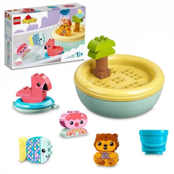 LEGO 10966 DUPLO badleksak: Flytande djurö, badkarset för spädbarn och barn från 1,5 år