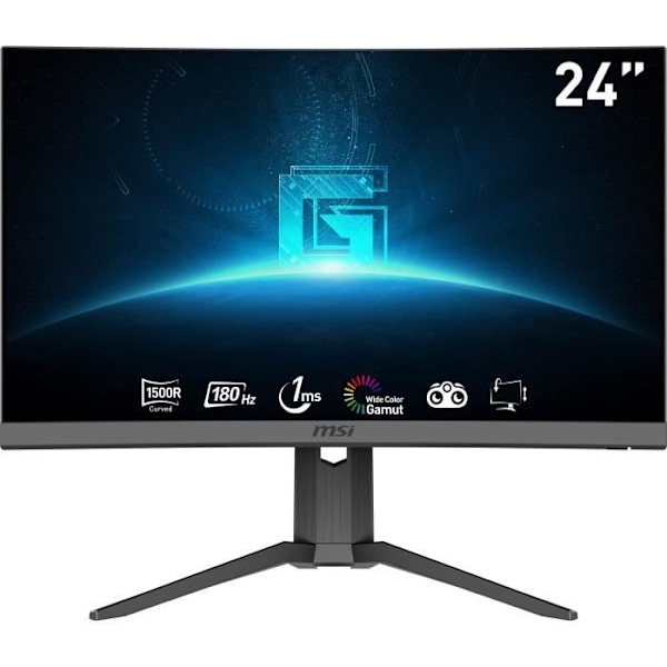 Böjd PC Gaming Monitor - MSI - G24C6P E2 - 24 - VA Panel - FHD - 1ms - 180 Hz - DP / HDMI