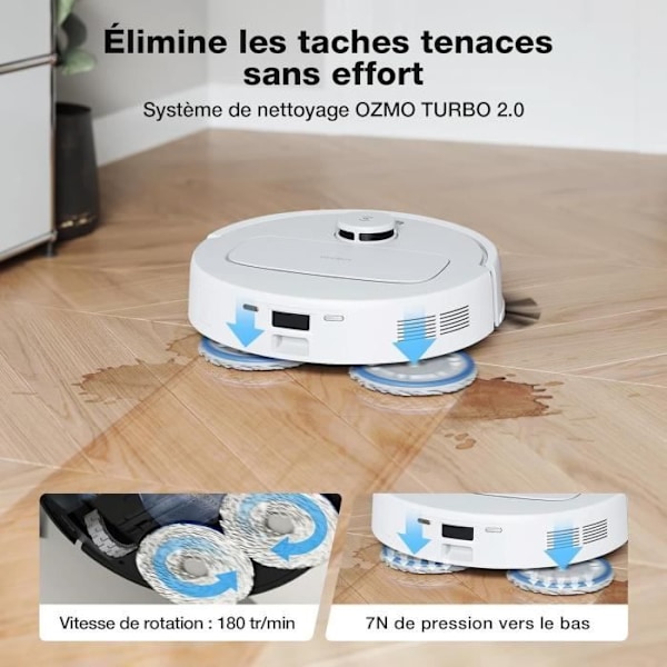 Robotdammsugare med automatisk tömningsstation - ECOVACS N30 Pro OMNI - Power 10000Pa - Varmvattenrengöring