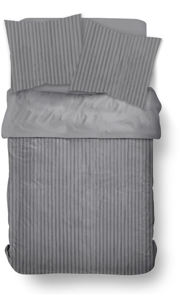 Bäddset - TODAY - Ribbad - Dubbel - 220 x 240 cm - Enfärgad Grå