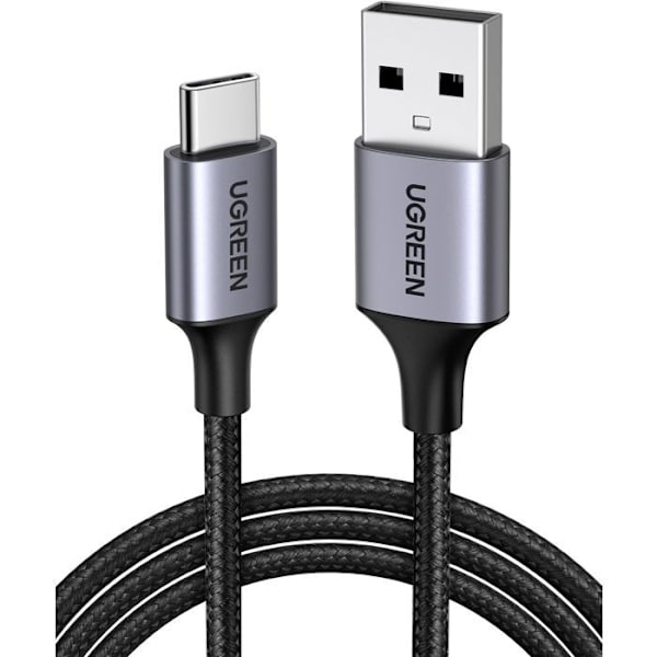 USB-kabel - UGREEN - Förstärkt USB-C- och USB-A-kabel - 1 m - Svart