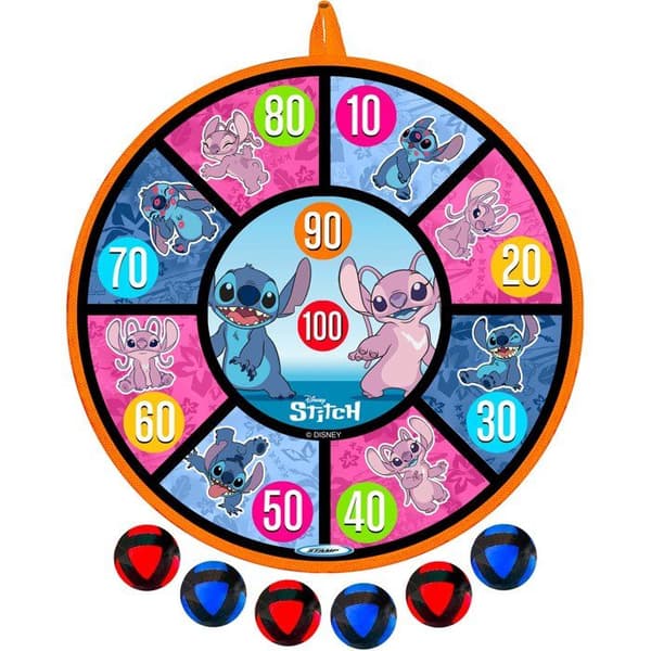 Darttavla och pilar - DISNEY - Stitch - Scratch - 36 cm