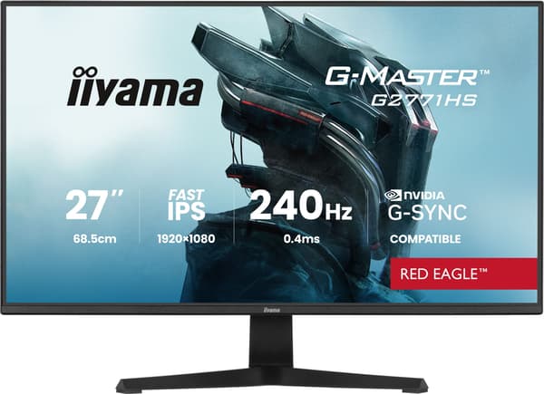PC-spelskärm - IIYAMA - 27 - FHD - 240Hz - Snabb IPS-panel - 0,4ms - G-Master Red Eagle