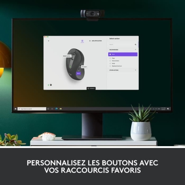 Logitech Signature M650 L trådlös mus - vänster - för stora händer, tyst, Bluetooth, programmerbara knappar - grafit
