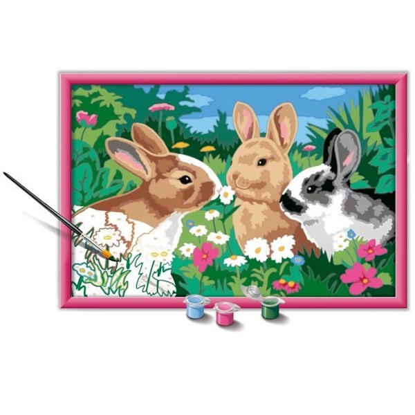 CreArt Kids 31x21cm Rabbits in the Meadow, Paint by Numbers Kit, Ages 9+, 25847, Ravensburger