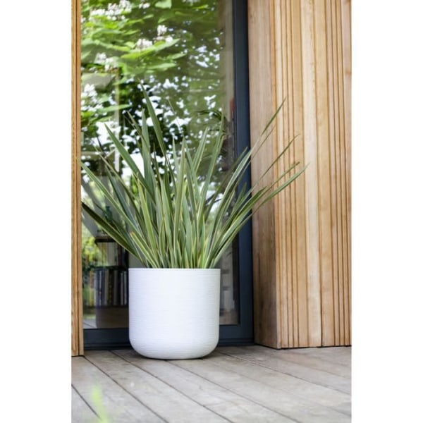 Blomkruka - EDA PLASTIQUE - GraphitUp - Rund - Cerused White - 67 L
