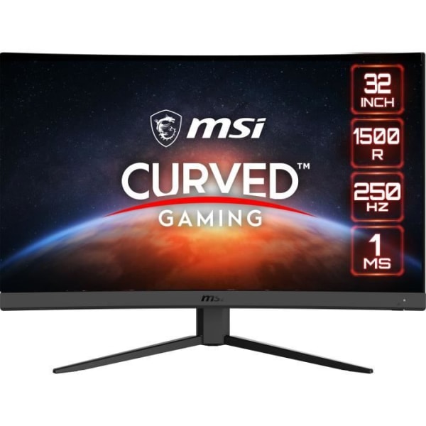 PC-spelskärm - MSI - Optix G32C4X - 31,5 VA FHD 1ms - 250Hz - 2 x HDMI(2.0) - 1 x DP (1.2a) - 1 x DC-jack