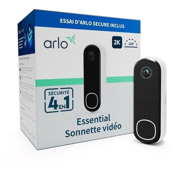 Videodörrklocka - ARLO - AVD4001-100EUS - Wi-Fi Direct - Inbyggd siren - 4 i 1