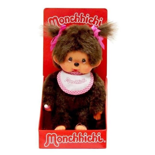 Monchhichi Girl Pink Bib 20 cm