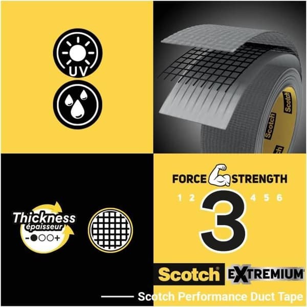 3M Universal Reparationsduk - Svart - 25mx48mm