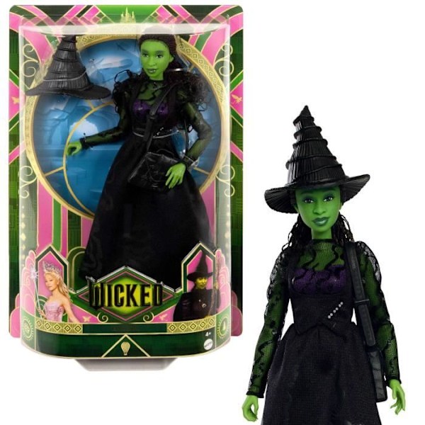 Mattel-Wicked-Elphaba docka med tillbehör och avtagbara kläder - Wicked - HXT62