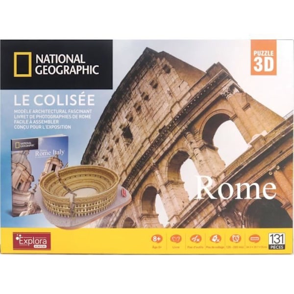 3D Light-Up-pussel - Colosseum - Byggspel - EXPLORA - 131 bitar - Ålder 8+