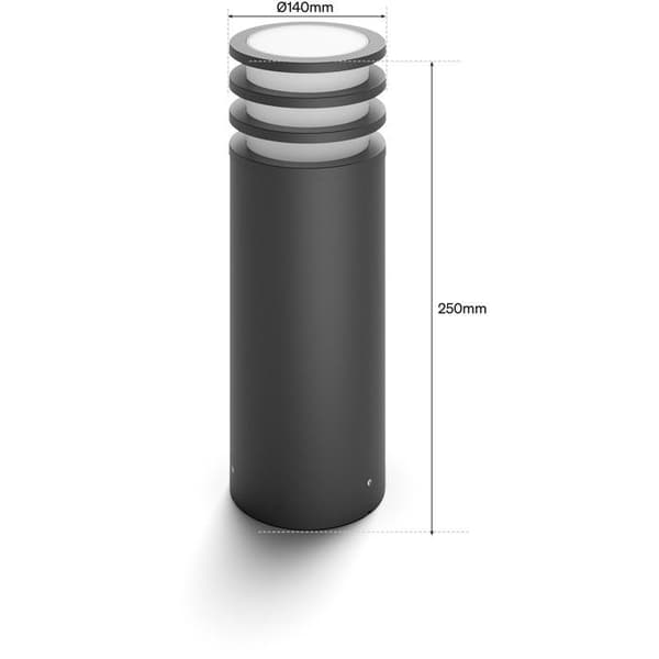 Golvlampa - PHILIPS HUE - Lucca - Antracit - 1xA60 WCA - IP44