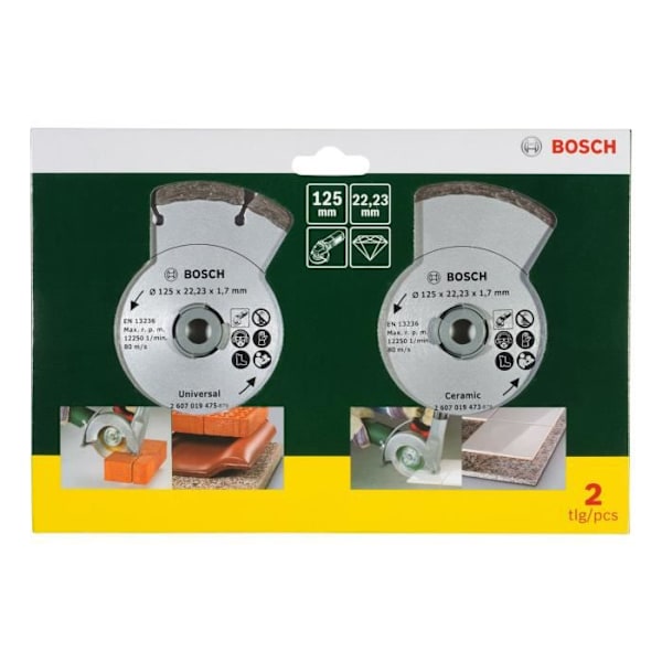 BOSCH 2 diamantskivor 125 mm material